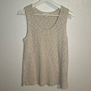 Pure Jill by J. Jill Cream Knit Tank Size Medium Petite